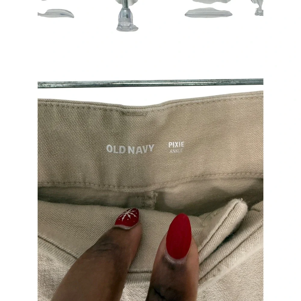 Old Navy Kahki Tan Career Office Straight‎ Leg Pixie Ankle Dress Pants Size 10